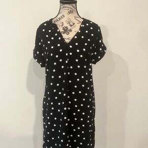 A New Day Women's Black and White Polka Dot Dress, XS